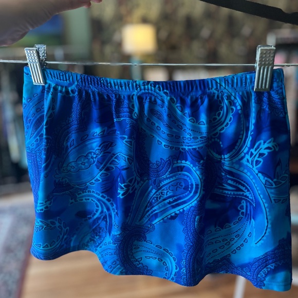 Vintage 90’s Blue Paisley “Christina” Two-Piece Swimsuit, Small - Picture 8 of 11